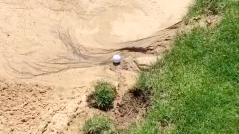 Did you know this rule about hitting your ball from washout area in the bunker?